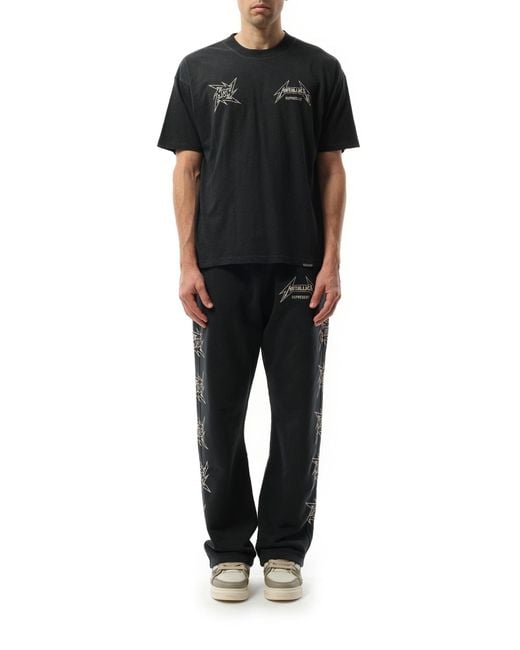 Represent Black Metallica 40 Year Anniversary T-Shirt, Short Sleeves, 100% Cotton, Size: Small for men