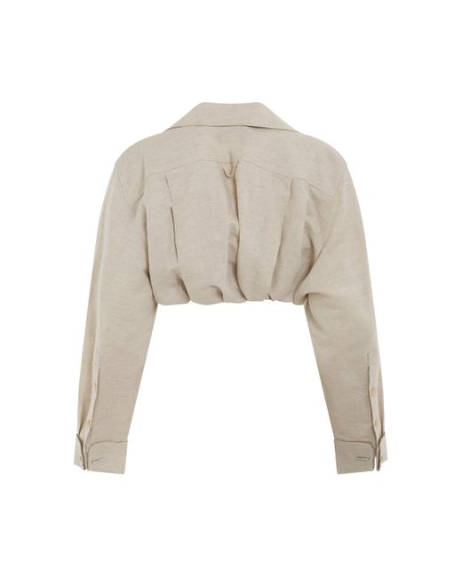 Jacquemus Natural Machou Bolero Shirt, Long Sleeves, Light, 100% Cotton