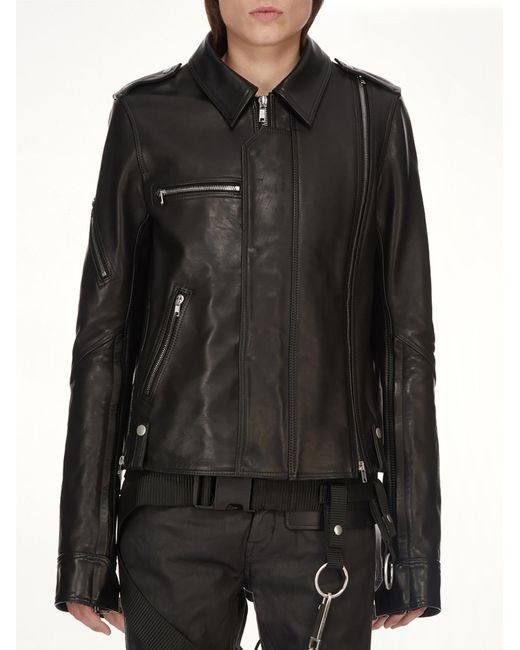 Rick Owens Black Vega Leather Jacket for men