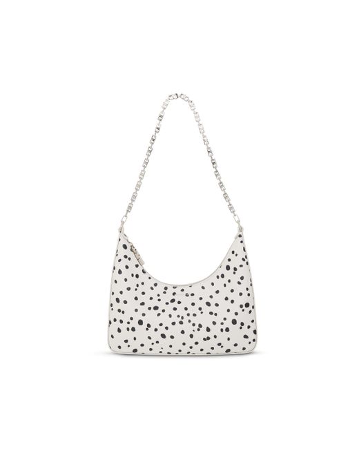 Givenchy Gray Small Moon Cut Out Bag With Dalmatian Dots, /, 100% Leather