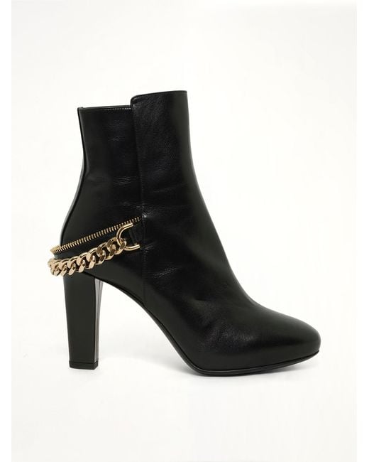 Lanvin Black Boots W/ Chain