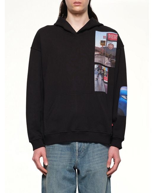 DIESEL Black Boxt-Hood-T6 Hoodie for men