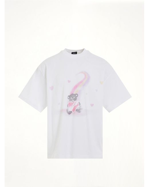 we11done White Teddy Bear Print T-Shirt for men
