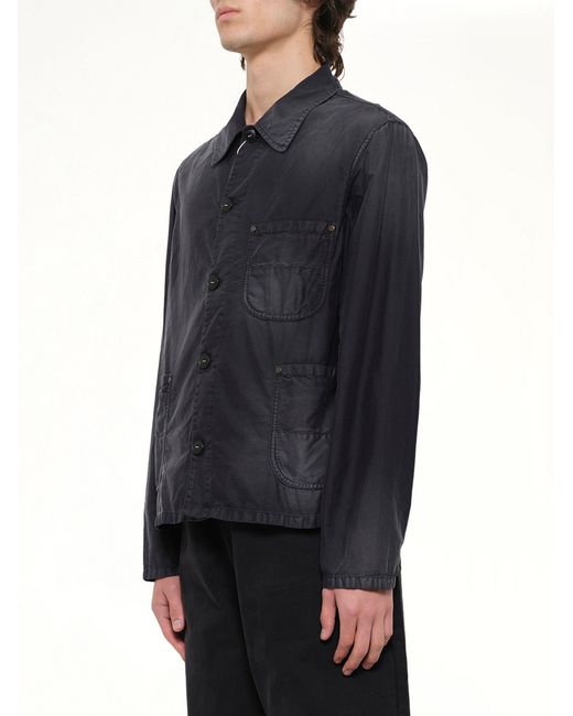 Maison Margiela Blue Brushed Moleskin Jacket for men