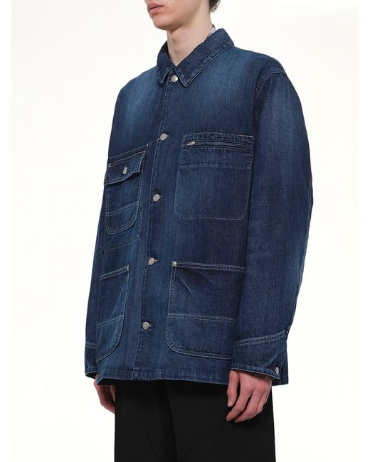 vowels Blue Chore Jacket for men