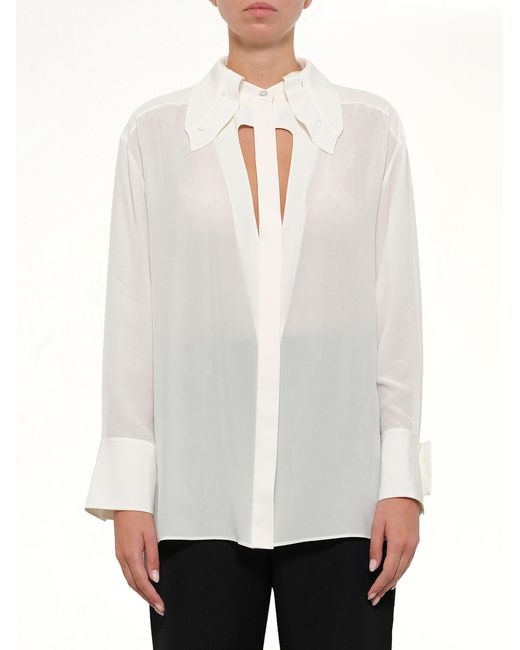 Givenchy White Cut Out Tailoring Shirt