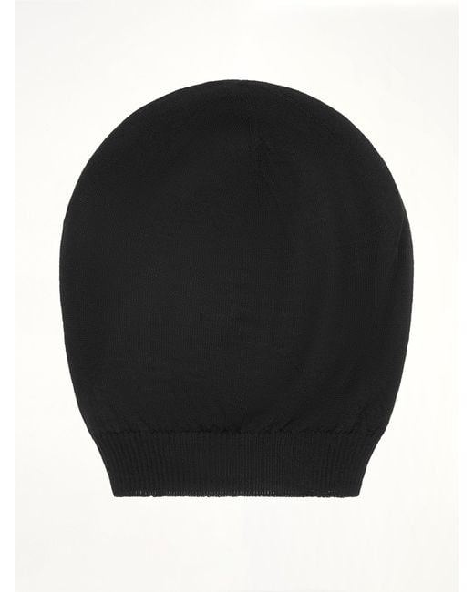 Rick Owens Black Medium Wool Hat