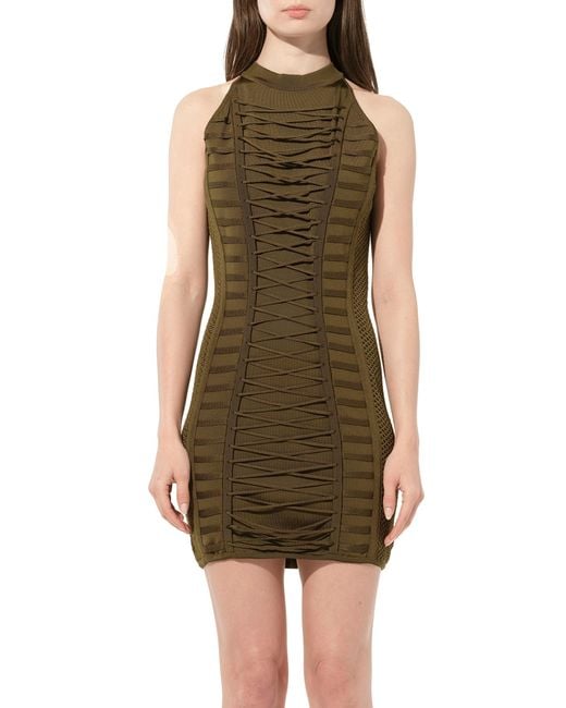 Balmain Green Lace Dress