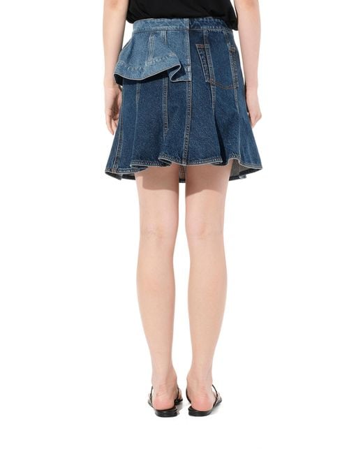 McQueen Womens Blue Denim Dark Skirt