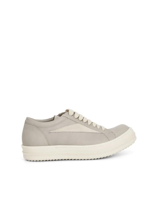 Rick Owens White Vintage Leather Sneakers, 100% Rubber