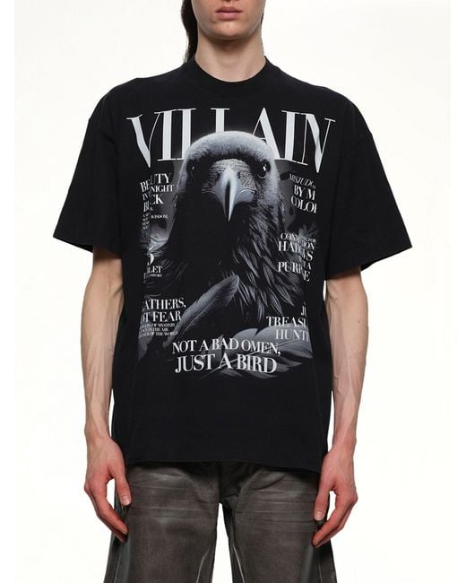 Doublet Black Villain Cover Print T-Shirt for men
