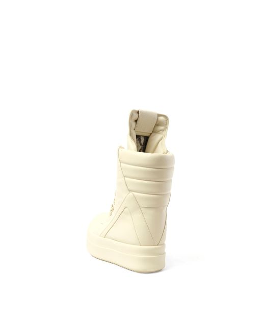 Rick Owens Natural Mega Geobasket/ Sneakers, 100% Calf Leather for men