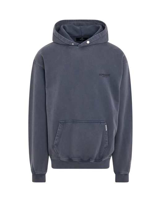 Represent Blue New Owners Club Hoodie, Long Sleeves, 100% Cotton, Size: Small for men