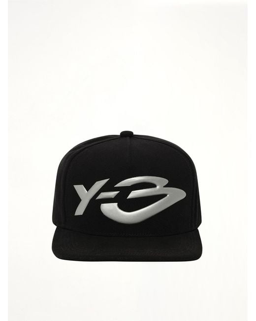 Y-3 Black Big Liquid Logo Cap for men
