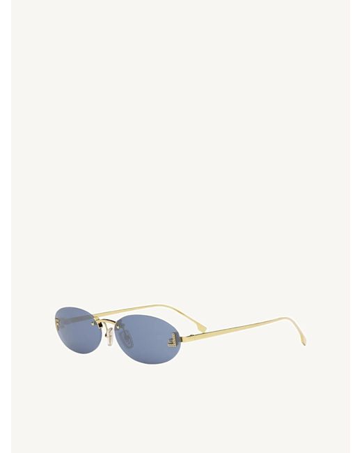 Fendi Blue Fe4075Us 5430V Metal Sunglasses