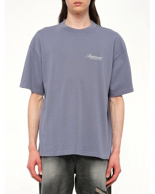Represent Gray Owners Club Script T-Shirt for men