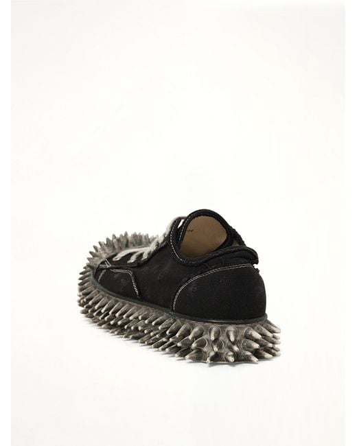 Doublet Black Dirty Spike Toe Cap Canvas Sneaker for men