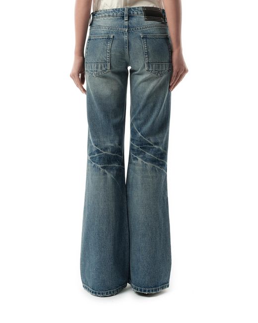Fax Copy Express Blue Low-Rise Slim Fit Flared Jeans, 100% Cotton, Size: Large
