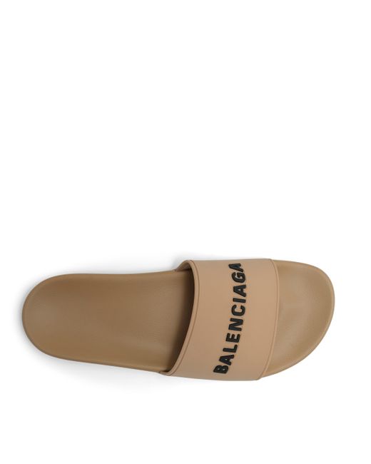 Balenciaga Natural 3D Logo Rubber Pool Slide Sandals, /, 100% Tpu for men