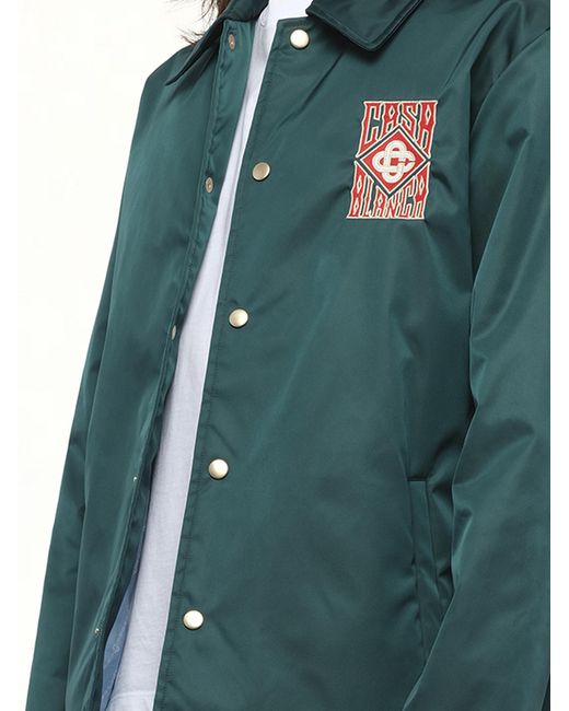 Casablanca Green Stadium Jacket, 100% Cotton, Size: Medium for men