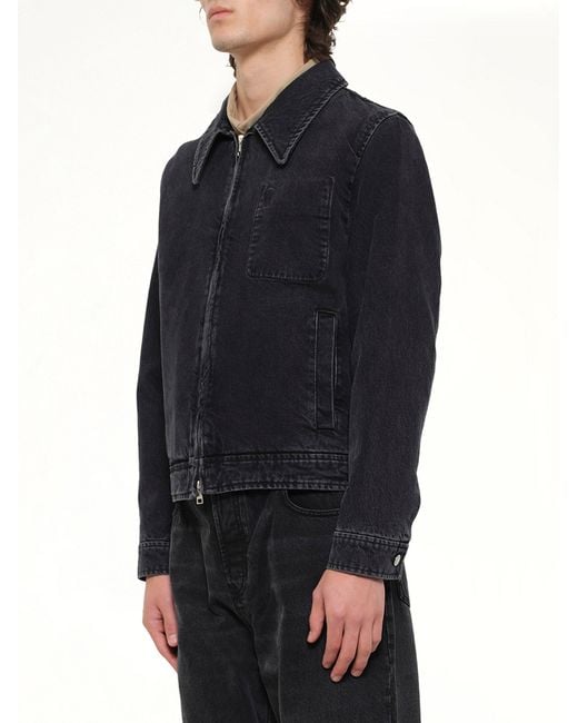 AMI Blue Tonal Adc Denim Jacket for men