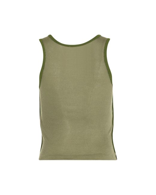 Loewe Green Tank Top, Military, 100% Silk
