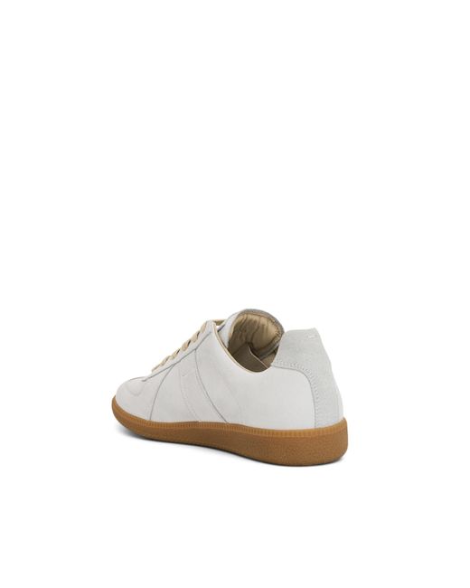 Maison Margiela White Replica Leather Sneakers, Light, 100% Cotton for men