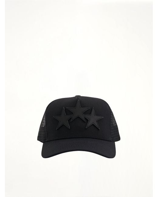 Amiri 3 Stars Trucker Hat In Black for men