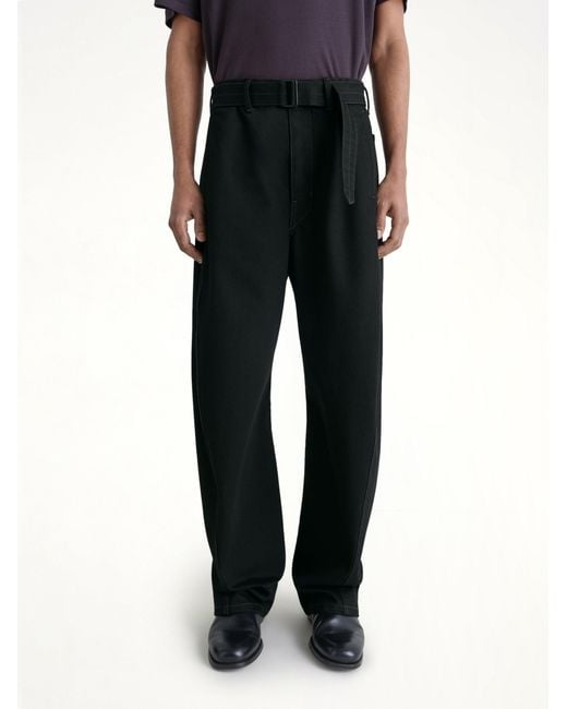 Lemaire Black Twisted Belted Pants for men