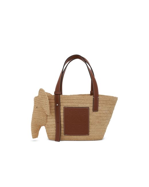 Loewe Brown Small Elephant Basket Bag