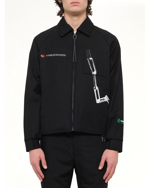 Lanvin Black Coach Chain Jacket for men
