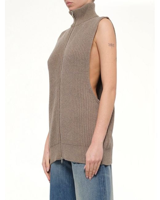 MM6 by Maison Margiela Brown Gilet