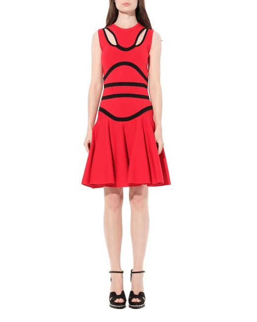 McQueen Red 'Sleeveless Mini Dress, /Blk, Size: Small