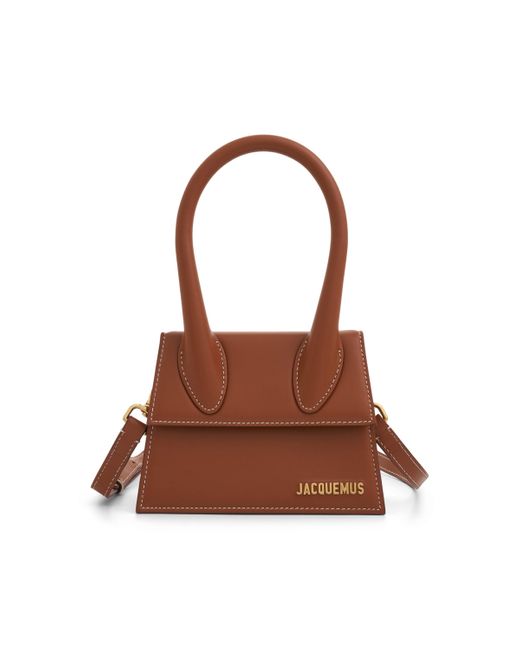 Jacquemus Brown Le Chiquito Moyen Leather Bag, Light, 100% Leather
