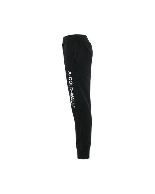 A_COLD_WALL* Black Essential Logo Cotton Sweatpants, , 100% Cotton, Size: Medium for men