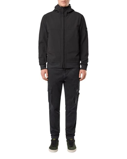 Stone Island Black Soft Shell Light Jacket, 100% Polyester, Size: Small for men
