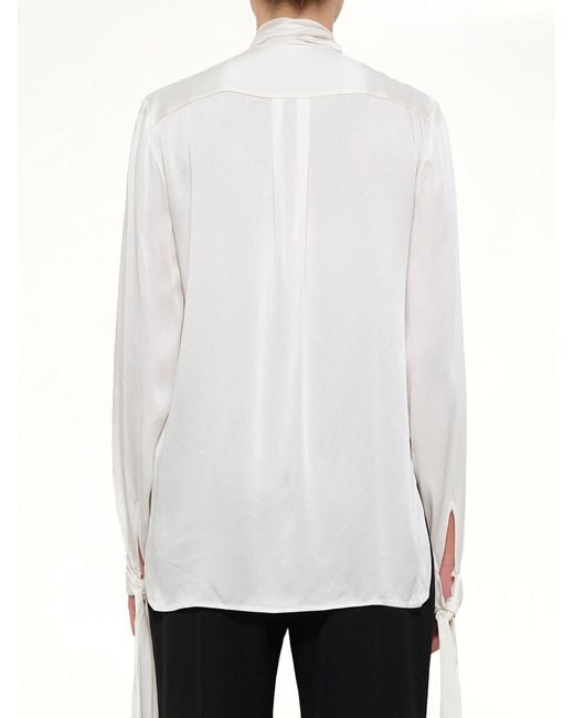 McQueen White Fluid Satin Shirt