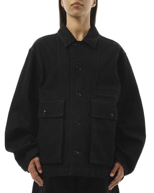 Lemaire Black Boxy Denim Jacket, 100% Cotton, Size: Small