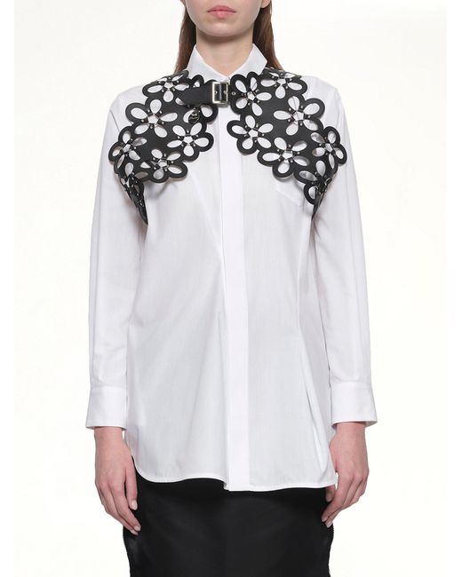 Noir Kei Ninomiya White Petal Leather Vest