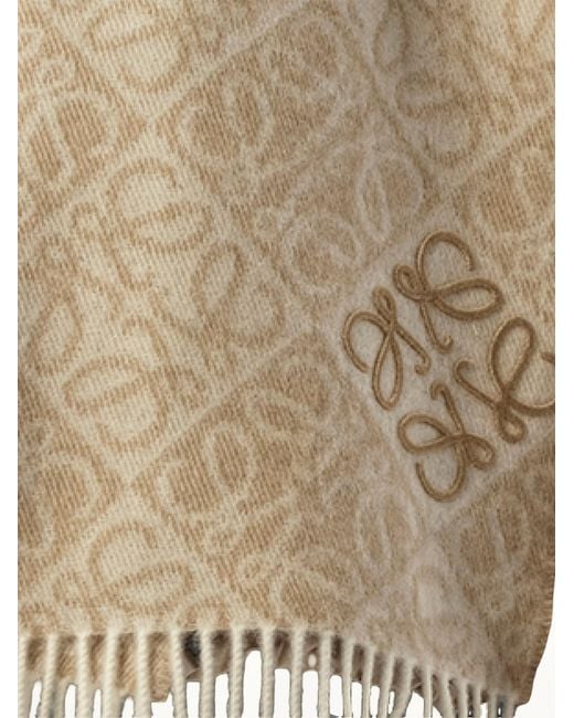 Loewe Natural Anagram Wool Cashmere Scarf