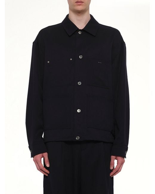 Wooyoungmi Blue Wool Button Shirt for men