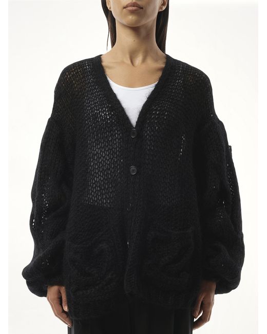 Loewe Black Relaxed Fit Anagram Cardigan