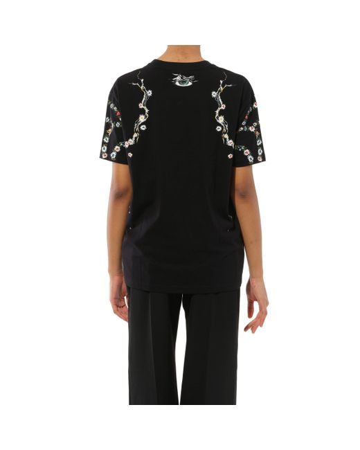 Givenchy Black 'Three Bird Embroidered T-Shirt, Short Sleeves, , 100% Cotton, Size: Small