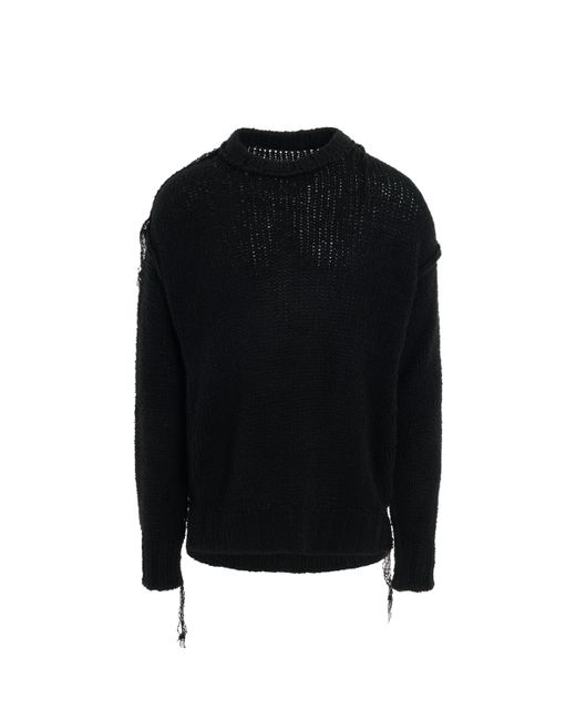 Sacai Black Knit Pullover With Ribbed Waistband, Long Sleeves, , 100% Cotton for men