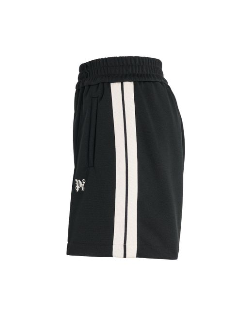 Palm Angels Black 'Monogram Track Shorts, /Butter, 100% Polyester, Size: Small for men