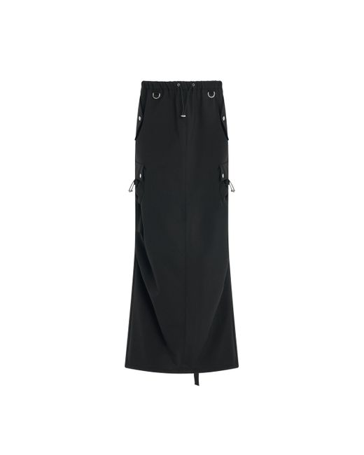 Coperni Black Tailored Cargo Maxi Skirt, , 100% Polyester