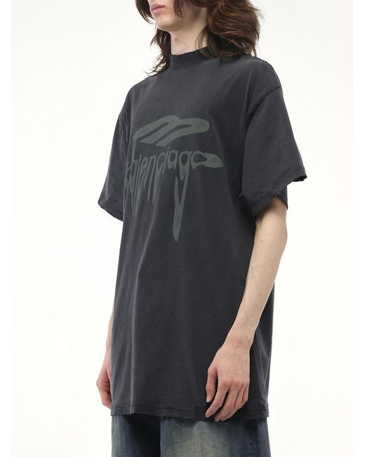 Balenciaga Black T-Shirt With Logo for men