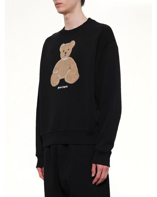 Palm Angels Black Bear Regular Sweatshirt for men