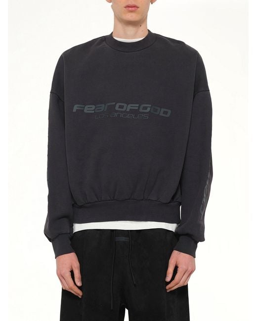 Fear Of God Black Cropped Relaxed Sweatshirt for men