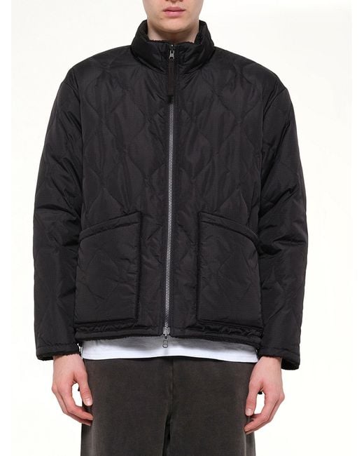 Taion Black Military Reversible Down Boa Jacket for men